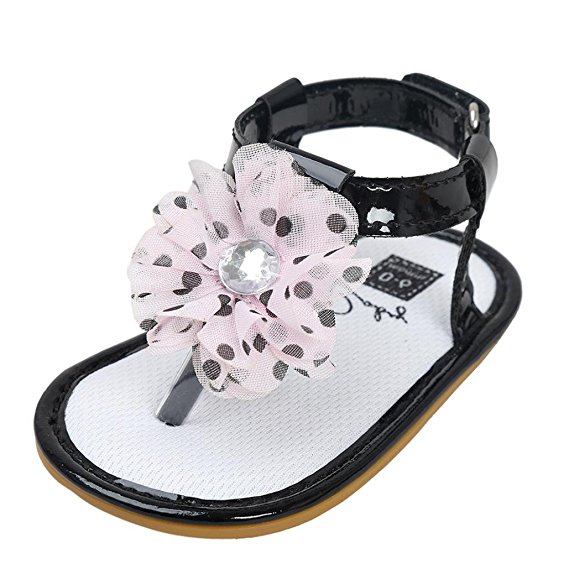 Voberry Baby Infant Girls Flower Pearl Princess Sandals Soft Sole First Walker Crib Shoes