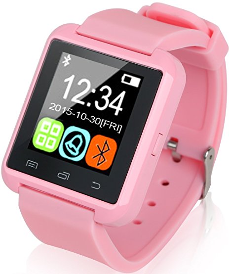 Kocaso Bluetooth Android Smart Watch Mobile Phone Samsung HTC Sony Sport Tracker Pedometer (Pink)