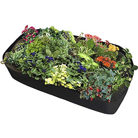 Pannow Fabric Raised Planting Bed, Garden Grow Bags Herb Flower Vegetable Plants Bed Rectangle Planter for Plants Flowers and Vegetables (3ft x 6ft)