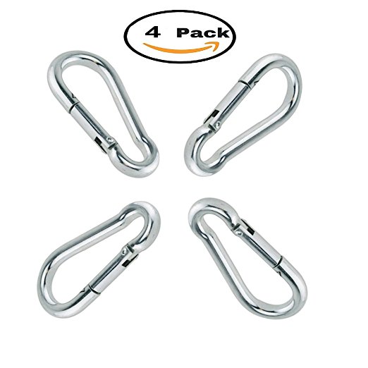 Mydio Set of 4 Silver Spring Snap Hook Stainless Steel 304 Clip Keychain