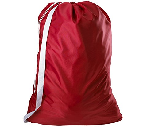 YaeloDesign Laundry Bag With 2 Inch Shoulder Strap Heavy Duty Commercial Grade Bags 30x40 Inches Red