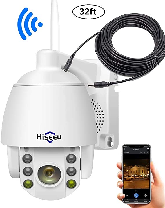 Hiseeu 32Ft Extension Power Cable and 1080P PTZ Camera