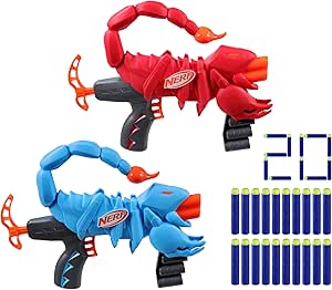 Nerf Wild Venompack, Includes 2 Easy Play Nerf Blasters, Scorpion Designs, 20 Nerf Elite Darts, Snake Toys, Ages 6  (Amazon Exclusive)