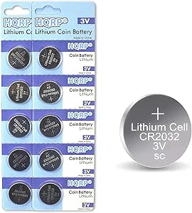 HQRP 10-Pack CR2032 3-Volt Lithium Cell Battery CR2O32 CR2032L