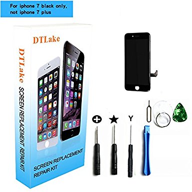 iPhone 7 screen replacement, iphone 7 lcd screen with Touch Screen Digitizer Fram Assembly Full Set  guide  free Tools (black)