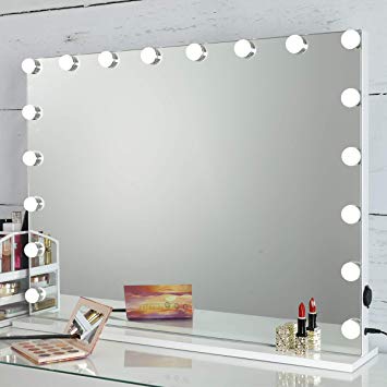 SHOWTIMEZ Vanity Lighted Mirror Hollywood Makeup Mirror with Lights, Dimmable 18 LED Bulbs and Three Light Modes, W31.5"xH23.6"