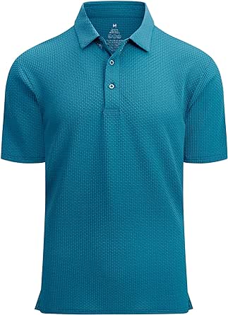 Alex Vando Mens Bubble Jacquard Polo Shirt Super Stretch Short Sleeve Polo Shirts for Men