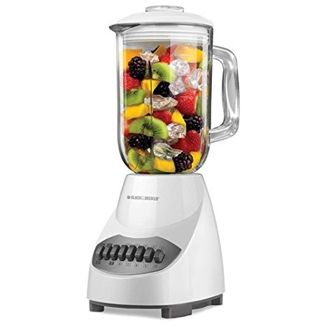 Black & Decker BL2010WG 10 Speed Glass Blender, White