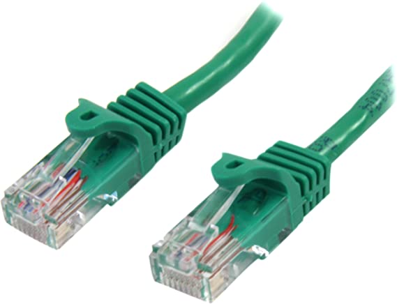 StarTech.com Cat5e Ethernet Cable - 25 ft - Green- Patch Cable - Snagless Cat5e Cable - Long Network Cable - Ethernet Cord - Cat 5e Cable - 25ft (45PATCH25GN)