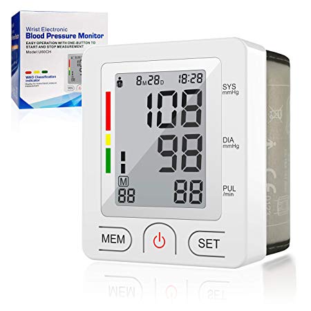 [2019 New] Blood Pressure Monitor, Automatic Digital Wrist Blood Pressure Cuff Monitor Clinically Validated Accurate & Fast Reading Sphygmomanometer with FDA Approved