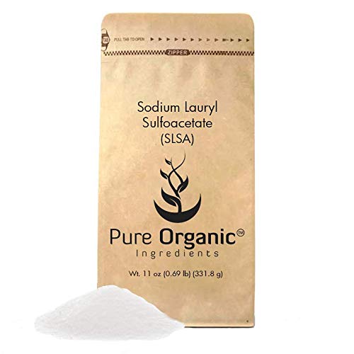 Sodium Lauryl Sulfoacetate (SLSA) (11 oz) by Pure Organic Ingredients, Eco-Friendly Packaging, Ideal Bath Bomb Additive, Gentle on Skin, Surfactant & Latherer