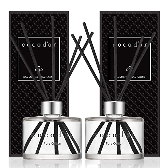 Cocod'or Signature Reed Diffuser, Pure Cotton Reed Diffuser, Reed Diffuser Set, Oil Diffuser & Reed Diffuser Sticks, Home Decor & Office Decor, Fragrance and Gifts, 6.7oz 2pack.