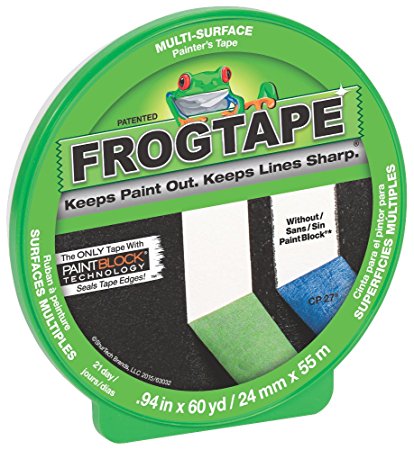 FrogTape CF 120 Painter's Tape, Multi-Surface, 24mm x 55m, Green, 1 Roll (187649)