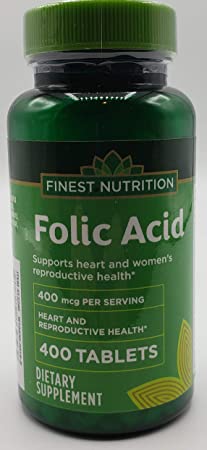 Finest Nutrition Folic Acid 400mcg 400 Tablets