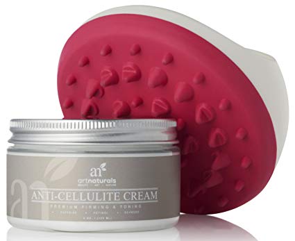 ArtNaturals Cellulite Cream and Massager Set - (2 Piece Gift Set - 4 Oz Cream) - Eliminate Dimples on Arms, Legs, Thighs and Body - Caffiene and Retinol - Body Firming, Tightening and Toning