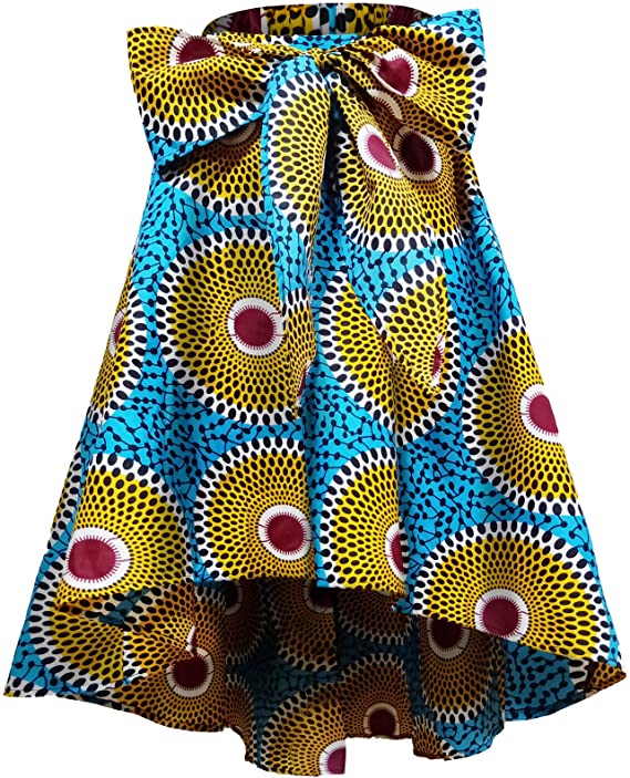 Shenbolen Women African Traditional Costume Flower Print Casual Dashiki Skirt