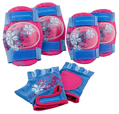 Schwinn Girl's Pad Set with Knee Elbow and Gloves