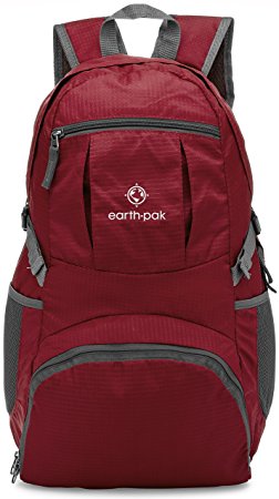 Earth Pak Backpack -Lightweight, Foldable, Durable Backpack for Hiking, Travel, Camping, Climbing, School - Day Pack & Carry On Backpack For Women, Men, Teens