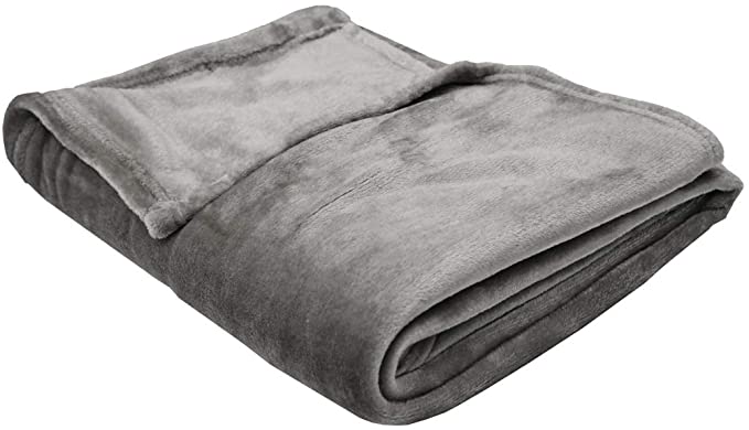 Northpoint Cashmere Plush Velvet Throw blanket - Frost Grey Lightweight Soft Warm Fuzzy Blanket 50" x 60"