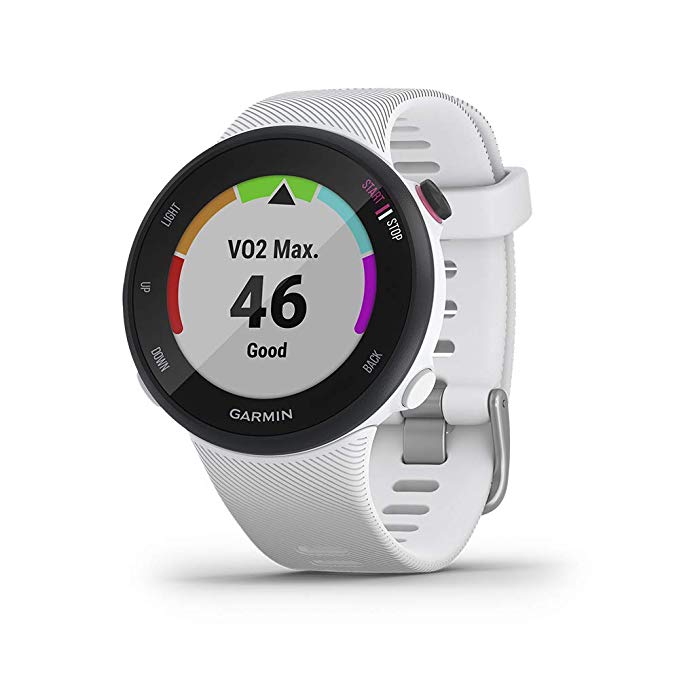 Garmin Forerunner 45s, 39MM Easy-to-Use GPS Running Watch with Garmin Coach Free Training Plan Support, White