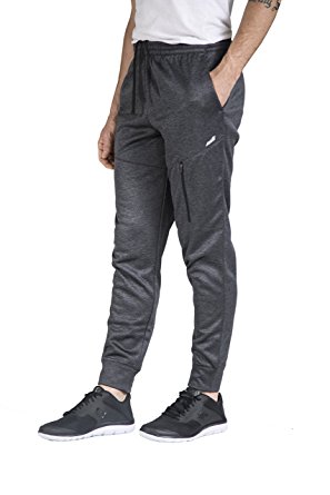 Avia Men's Poly-Fleece Zip Pocket Jogger Pant