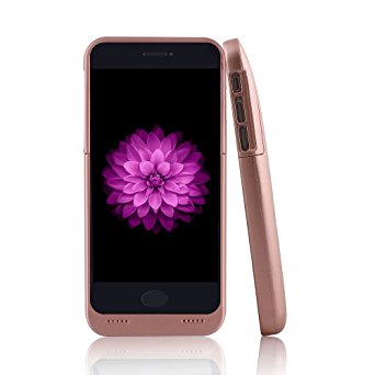 For iPhone 6/6s Charger Case, BSWHW 3500mAh 4.7” iPhone 6/6S Portable Battery Case with Pop-out Kickstand Extended Battery Pack Rechargeable Power Protection case Backup Juice Bank (Rose Gold-06)