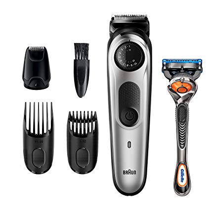 Braun Beard Trimmer BT5265, Hair Clipper for Men, 39 Length Settings, Black/Silver Metal