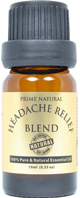 Headache Relief Essential Oil Blend 10ml / 0.33oz - 100% Natural Pure Undiluted Therapeutic Grade for Aromatherapy, Scents & Diffuser - Migraine, Tension, Relaxation, Stress Relief, Anxiety Relief