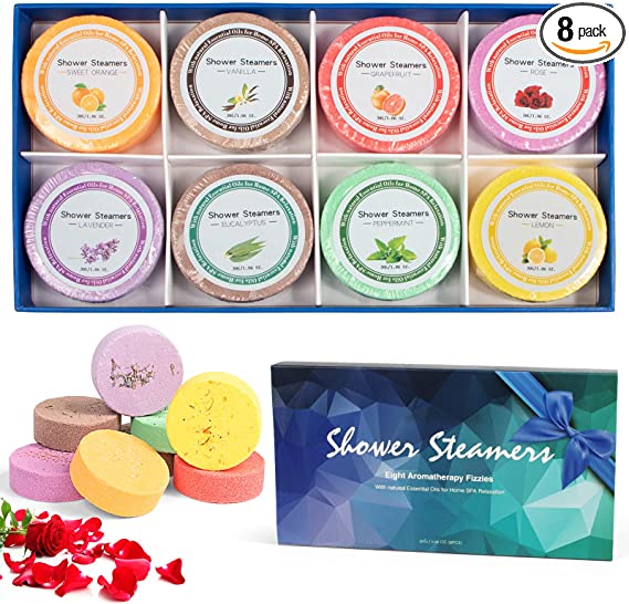 Vanten Shower Steamers 8PCS Shower Bombs Mothers Day Gifts, Gifts for Mom with Natural Essential Oils for Home SPA, Shower Steamers Aromatherapy Self Care Gifts for Women, Birthday Gifts for Mom