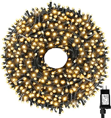 Tcamp 105ft 300 LED Christmas Tree Lights Outdoor Indoor String Lights End to End Plug Memory Function UL Certified 8 Modes Fairy Lights for Christmas Tree Party Wedding Holiday Decor (Warm White)