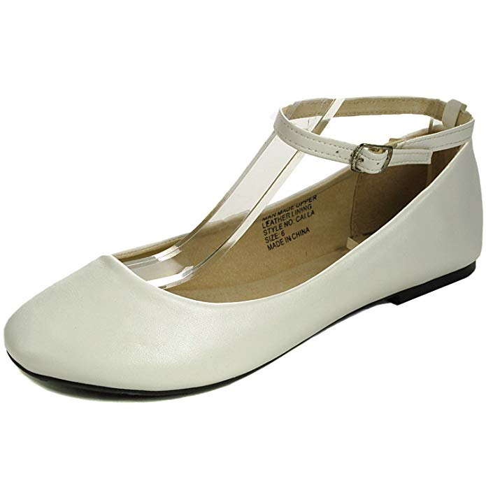 alpine swiss Women's Suede Lined Calla Ankle Strap Ballet Flats