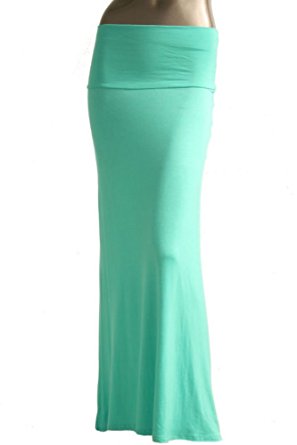 Azules Women'S Rayon Span Maxi Skirt - Solid