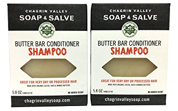 Organic Natural Shampoo Bar, Butter Bar Conditioner 2X Pack, Chagrin Valley Soap & Salve