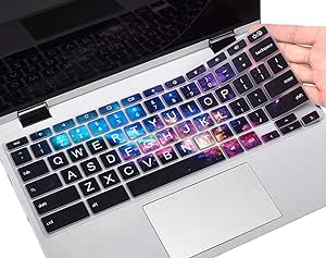 Keyboard Cover for Lenovo Chromebook Flex 5 5i 13", Flex 3 Chromebook 11 / IdeaPad Flex 3 11.6 / Chromebook C330 C340 11.6 / Lenovo Chromebook 100e 300e 500e N20 N21 N22 N23,Galaxy Black