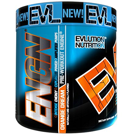 Evlution Nutrition EVL ENGN Pre-workout Powder, Pikatropin-Free, Orange Dream, 30 Servings (8.7 Oz)