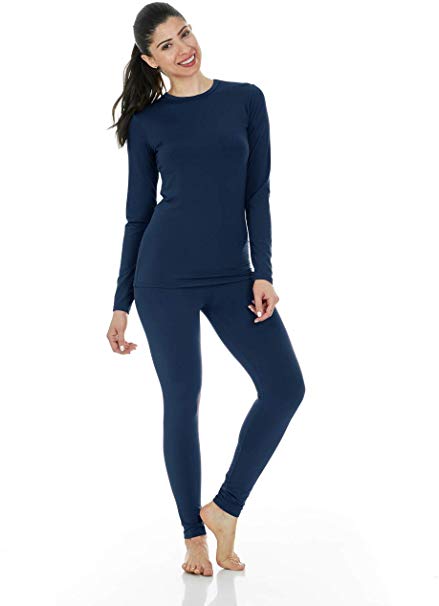 Women's Ultra Soft Thermal Underwear Long Johns Set with Fleece Lined