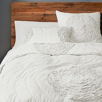 Brandream Queen Size White Bed Quilt Set Luxury Bedspread