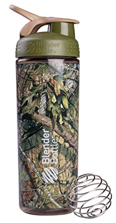 BlenderBottle SportMixer Sleek Shaker Bottle, Mossy Oak Camo, 28-Ounce