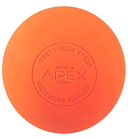 Apex Sports- Lacrosse Massage Ball- NOCSAE/ NFHS/ NCAA- Orange Color (1 ball)