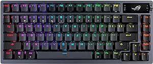 ASUS ROG Azoth 75% Wireless DIY Custom Gaming Keyboard, OLED Display, Three-Layer Dampening, Hot-Swappable ROG NX Red Switches & Keyboard Stabilizers, PBT Keycaps, RGB-Black (Renewed)