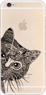 iPhone Case, DECO FAIRY® Protective Case Bumper[Scratch-Resistant] [Perfect Fit] Translucent Silicone Clear Case Gel Cover for Apple iPhone (Aztec Cat for iPhone 5C)