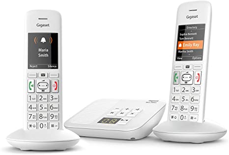 Gigaset E370A Big Button Cordless Phone (Two Handsets, E370A Twin)