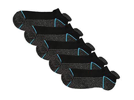 Copper Antibacterial Athletic Socks for Men and Women-Moisture Wicking, Nonslip Ankle Socks 5 Pack