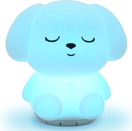 Mindfulness 'Breathing Puppy' | 4-7-8 Guided Visual Meditation Breathing Light | 3 in 1 Device with Night Light & Noise Machine for ADHD Anxiety Stress Relief Sleep - Gift for Kids Adult Women Men