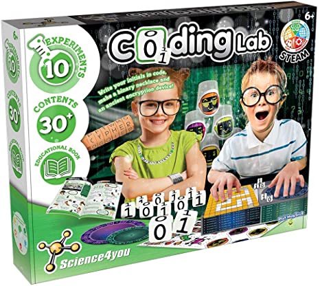 PlayMonster Science4you - Coding Lab -- 10 Experiments to Learn How to Code -- Fun, Education Activity for Kids Ages 6