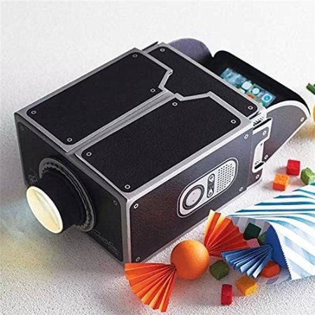 ELEGIANT 8x Zoom Portable DIY Cardboard Cinema Smartphone Mobile Phone Projector for iPhone 6 5s Sumsang (Black)