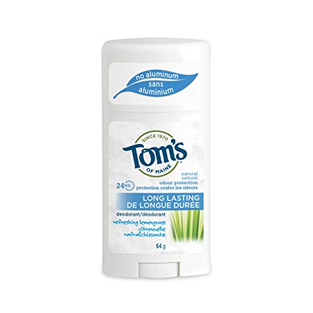 Tom's of Maine Long Lasting Deodorant,Refreshing Lemongrass, 2.25 Ounce, Pack of 6