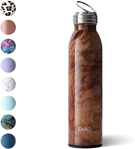 Swig Life 20oz Triple Insulated Stainless Steel Water Bottle with Ring Flip Handle, Dishwasher Safe, Double Wall, Vacuum Sealed Reusable Water Tumbler (Multiple Patterns Available)