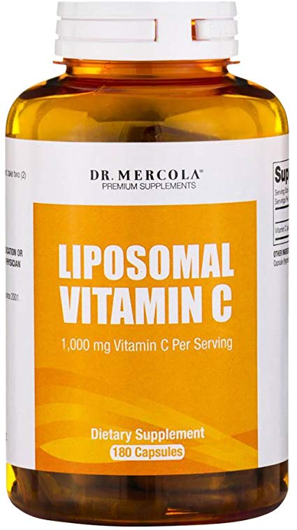 Dr. Mercola Liposomal Vitamin C 1,000mg per Serving - 180 Capsules - 90 Servings - Antioxidant Supplement with Higher Bioavailability Potential & Immune System Support