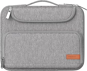 MoKo 9-11 Inch Tablet Sleeve Bag, Fits iPad Air 5/4th 10.9, iPad Pro 11 Inch, iPad 9/8th 10.2, iPad 10th 10.9, Tab S8/S9 11",Waterproof Polyester Bag with Double Pockets,Retractable Handle, Gray